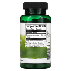 Capsules inside bottle of Gymnema Sylvestre Leaf