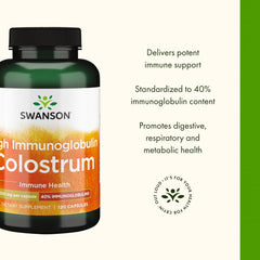 Nutrition facts panel for Swanson High Ig Colostrum 500 mg