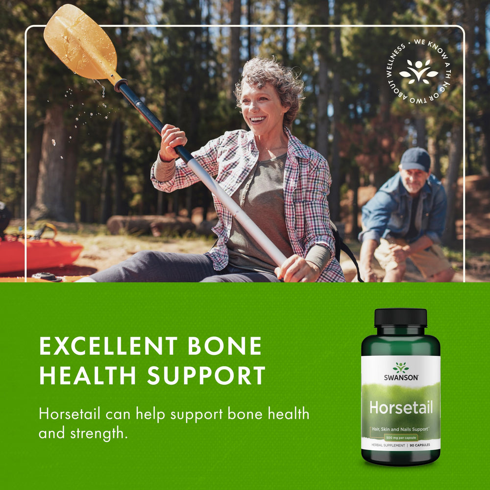 Bone health and urinary tract support concept with Horsetail