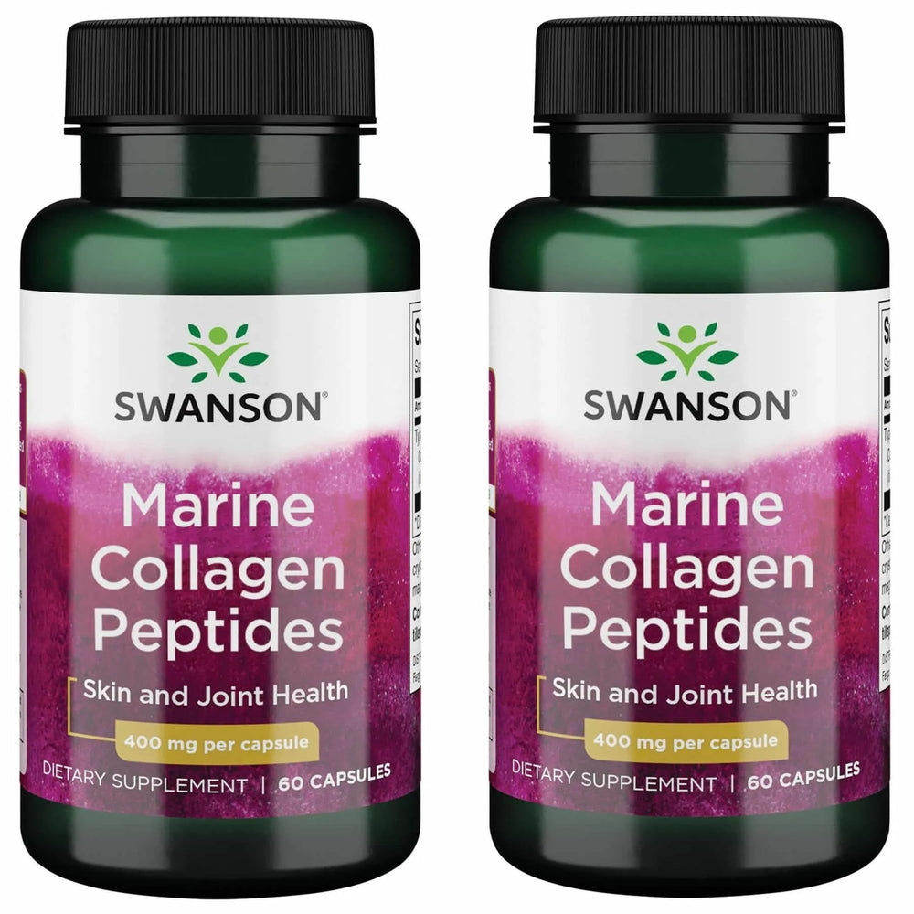 Swanson Hydrolyzed Fish Collagen Type I bottle 400 mg, 60 capsules, 2-pack
