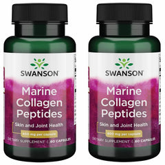 Swanson Hydrolyzed Fish Collagen Type I bottle 400 mg, 60 capsules, 2-pack