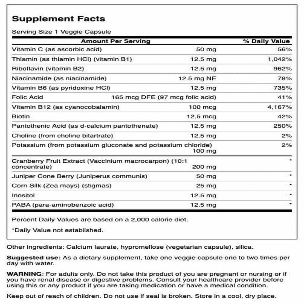 Close-up of Swanson Kidney Essentials bottle label showing ingredients