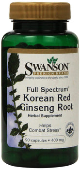 Swanson Premium Full-Spectrum Korean Red Ginseng Root 400 mg bottle front