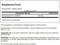 Close-up of Swanson L-Citrulline label