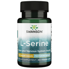 Swanson L-Serine 500 mg veggie capsules bottle
