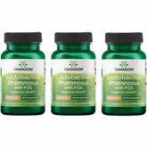 Swanson probiotic bottle front view with 3-pack and 60 veggie caps