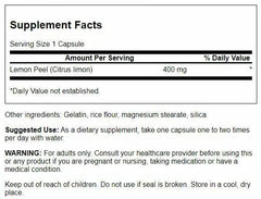 Swanson Lemon Peel 400 mg bottle – product image with label