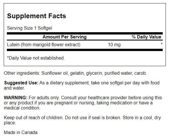 Swanson Lutein 60 sgels bottle - product image