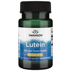 Swanson Lutein 10 mg softgels bottle label, 60-count