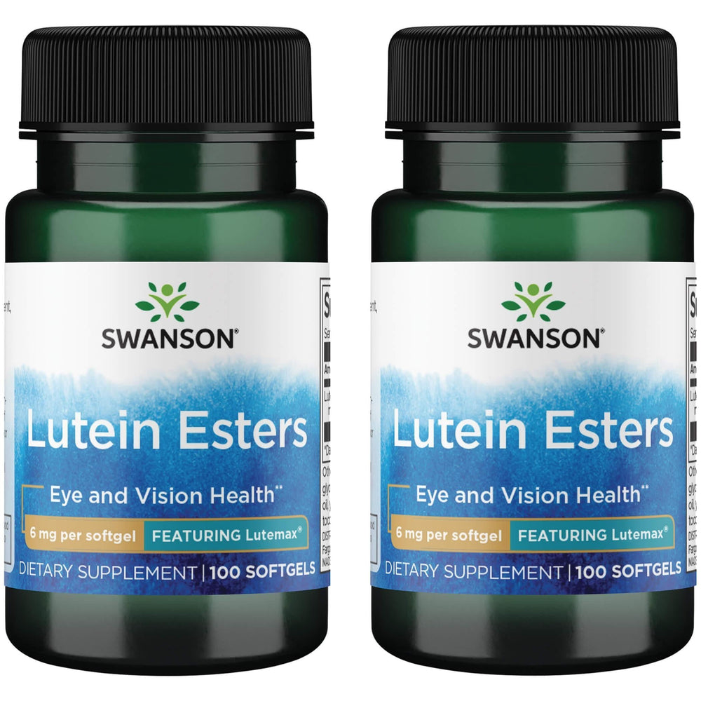 Swanson Lutein Esters with Lutemax 6 mg bottle – front view (2-pack)