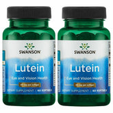 Swanson Lutein eye health softgels bottle, 60-count, two-pack.