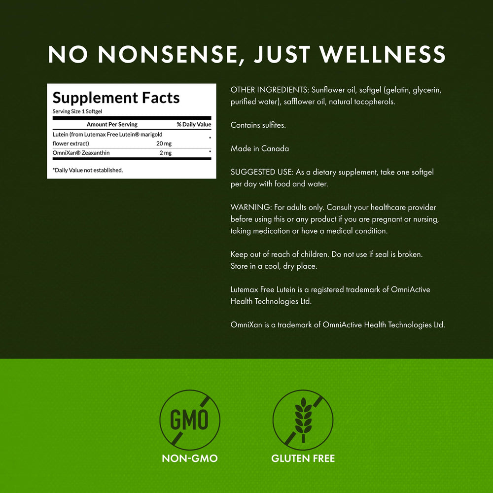 Close-up of Swanson eye health softgel capsules