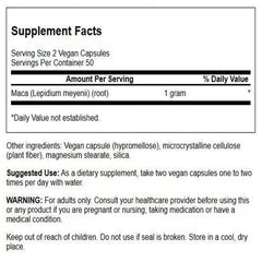 Swanson Maca 500 milligrams capsules packaging