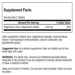 Close-up of Swanson Magnesium Citrate 112.5 mg 240 tabs bottle