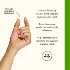 Dosage instruction graphic for Swanson magnesium supplement taking two capsules daily