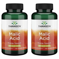 Front view of Swanson Malic Acid 2-pack bottles