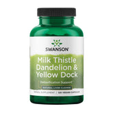 Bottle of Swanson Milk Thistle, Dandelion & Yellow Dock capsules, 120 capsules