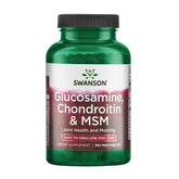 Bottle front label of Swanson Mini-Tabs Glucosamine Chondroitin MSM