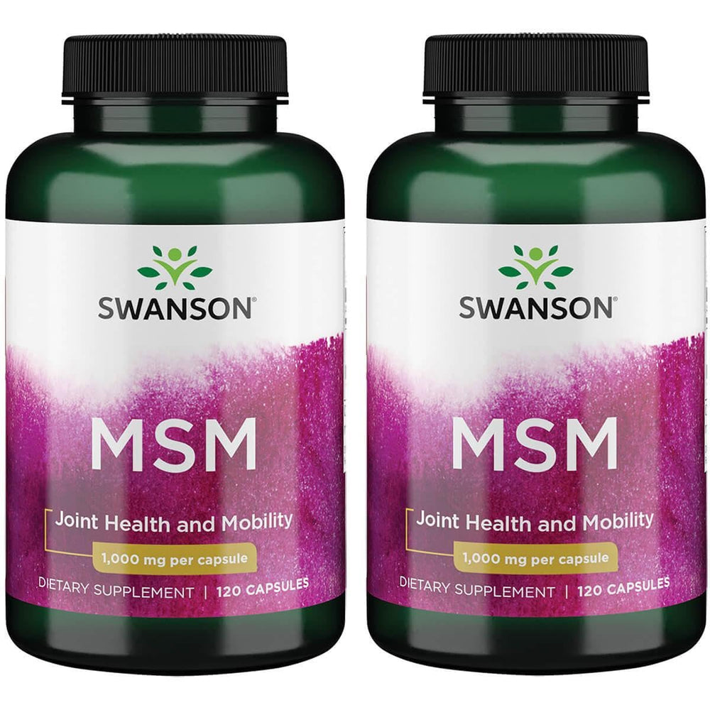 Swanson MSM 1000 mg 120 capsules bottle front view