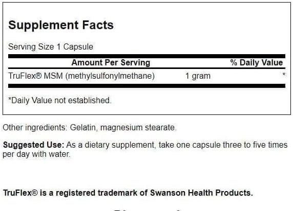 Swanson MSM 1000 mg 120 capsules 2-pack pack shot