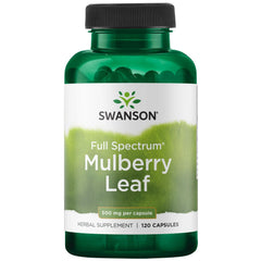 Swanson Mulberry Leaf Herbal Supplement bottle 500 mg 120 capsules