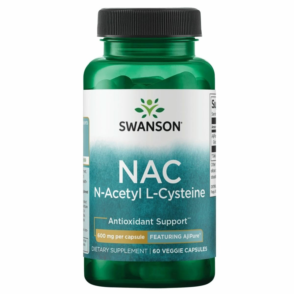 Bottle of Swanson N-Acetyl-L-Cysteine 600 mg vegan capsules