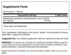 Swanson Nattokinase 4-pack back panel