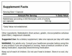 Swanson nattokinase capsules close-up highlighting 2000 FU per capsule.