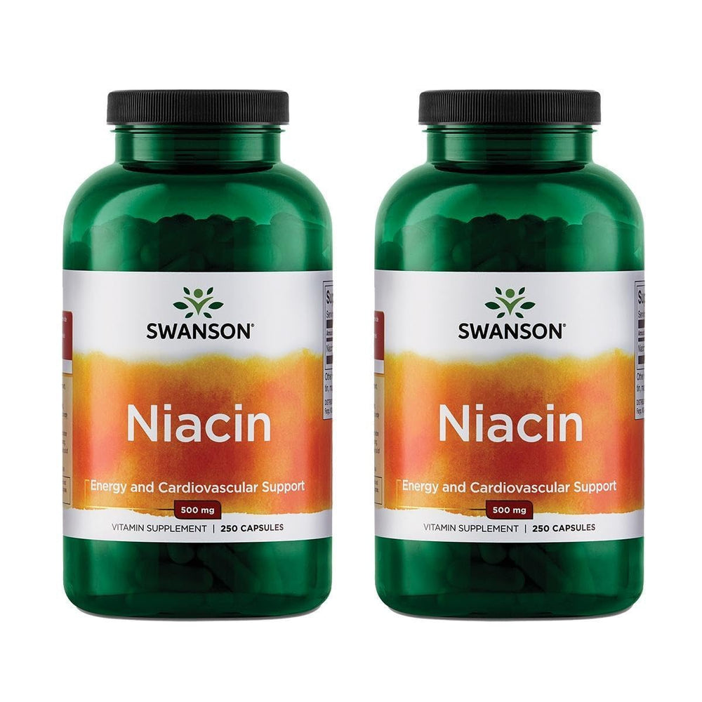 Swanson Niacin B3 500 mg Cardio Health Support - 250 capsules (2 pack) bottle