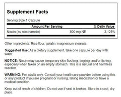 Swanson Niacinamide 500 mg bottle label close-up