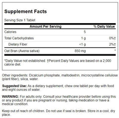 Swanson Oat Bran 850 mg chewables product shot showing packaging