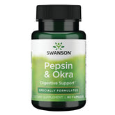 Swanson Okra Pepsin 90 Capsules bottle front