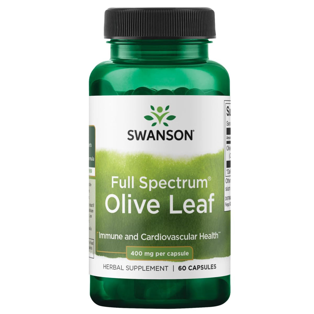 Swanson Olive Leaf Full Spectrum 400 mg – 60 capsules bottle front