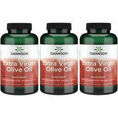 Swanson Extra Virgin Olive Oil Softgels bottle label (120 softgels, 1g each)