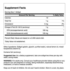 Swanson Omega-3 softgels close-up showing easy-to-swallow capsules for daily use