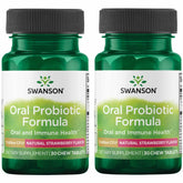 Front view of Swanson Oral Probiotic Formula 30 chewables 2-pack