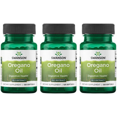 Swanson Oregano Oil 10:1 Extract bottle with 120 softgels in a 3-pack