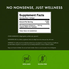 Product label highlighting digestive and respiratory support