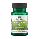 Swanson oregano oil 10:1 extract softgels bottle label showing 120-count and 150mg per softgel
