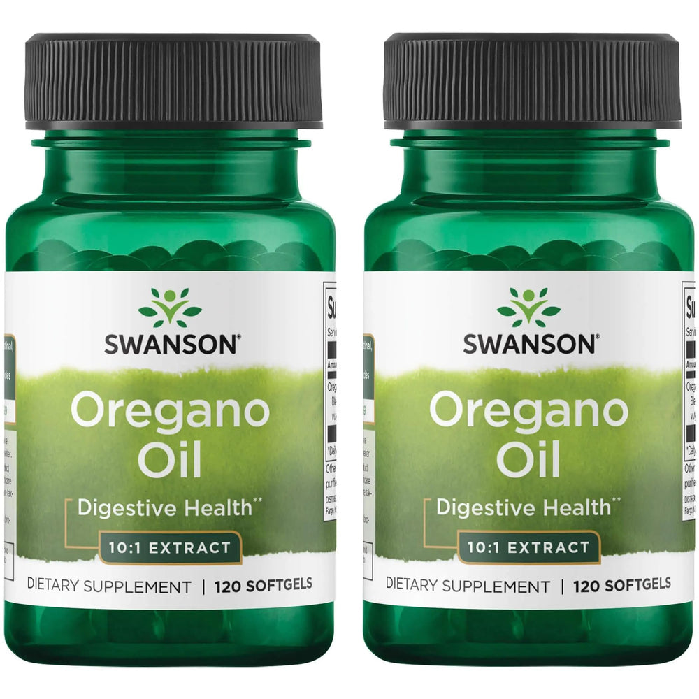 Swanson Oregano Oil 10:1 extract softgels front view (120 softgels, 150 mg)