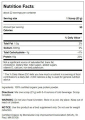 Swanson organic pea protein powder shown with glass for vegan, dairy-free nutrition.