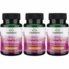 Bottle label of Swanson Ovarian Glandular 60 capsules 250 mg