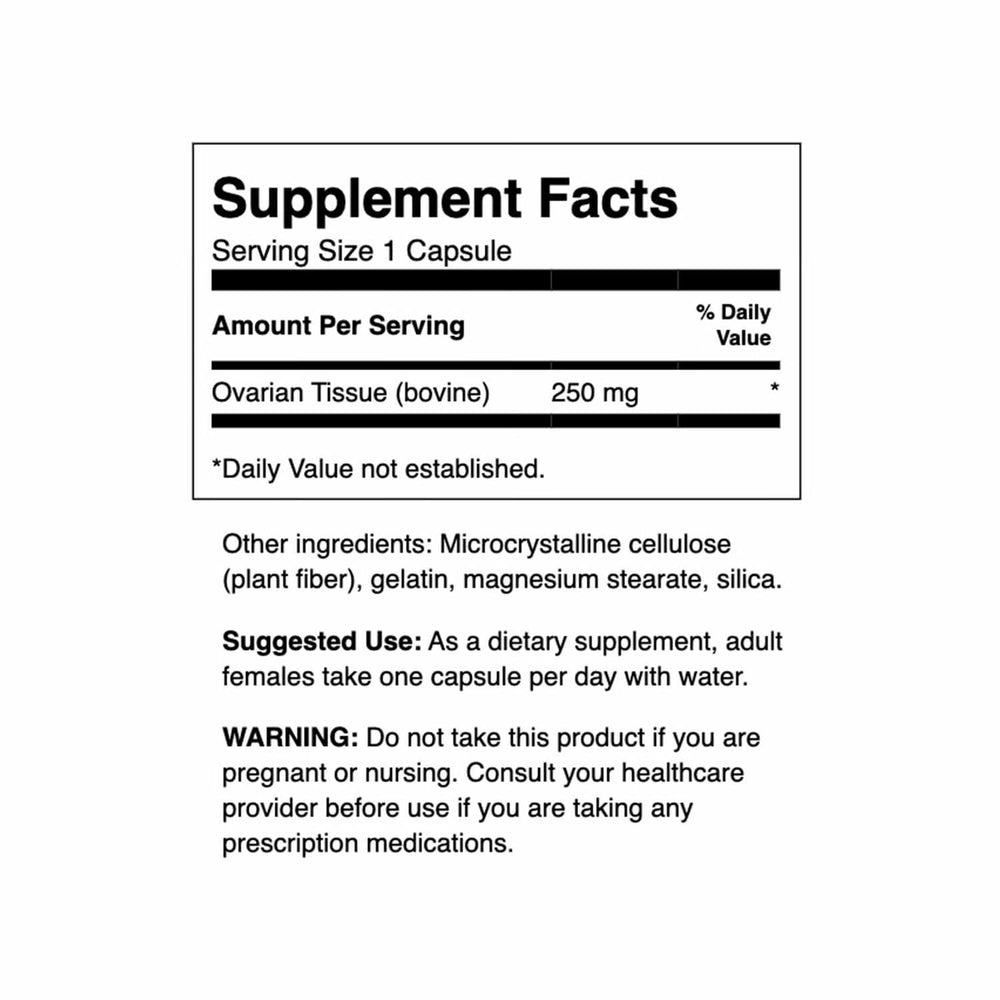 Swanson Ovarian Glandular bottle with label and seal