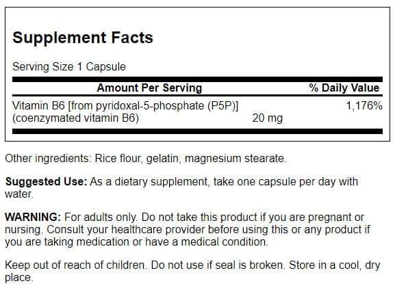 Swanson P-5-P product label and branding for vitamin B-6 supplement