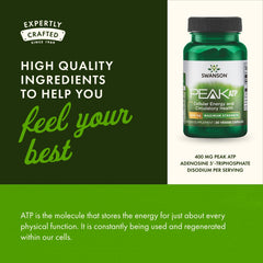 Swanson Peak ATP bottle on a workout mat suggesting on-the-go energy during training