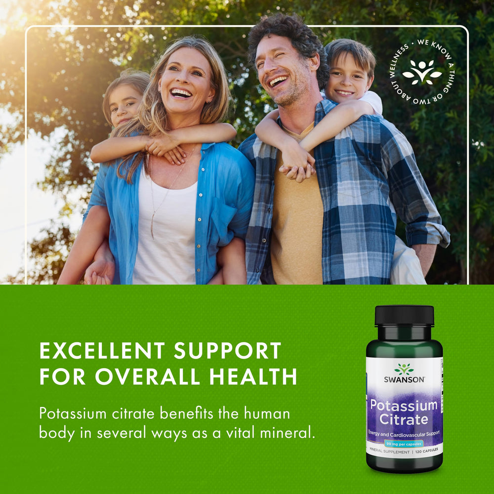 Packaging design for Swanson Potassium Citrate 3-pack