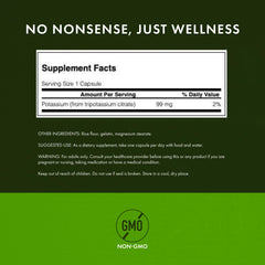 Close-up of Swanson Potassium Citrate label