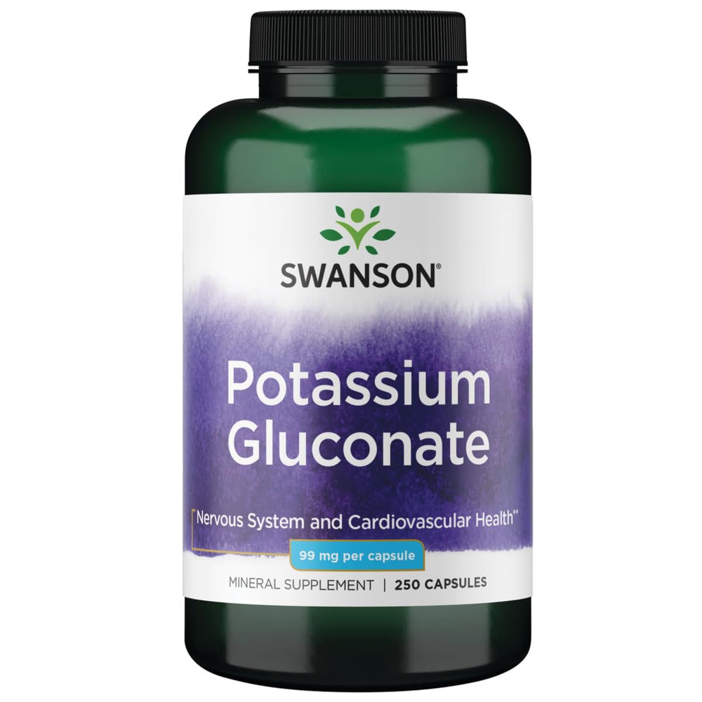 Bottle of Swanson Potassium (Gluconate) 99 mg 250 capsules