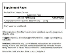 PQQ Pyrroloquinoline Quinone supplement capsules close-up