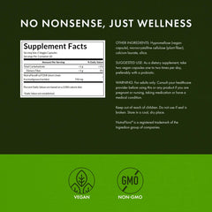 Back nutrition panel of Swanson Prebiotic Capsules bottle